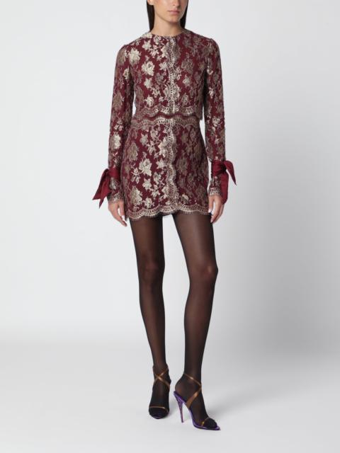 SAINT LAURENT Pepin mini dress in metallic lace