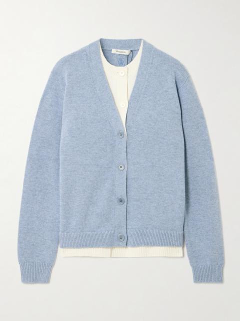 JW Anderson Layered Wool And Cashmere-blend Cardigan