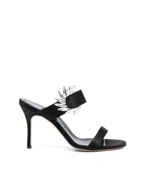 Manolo Blahnik 100mm crystal-embellished sandals
