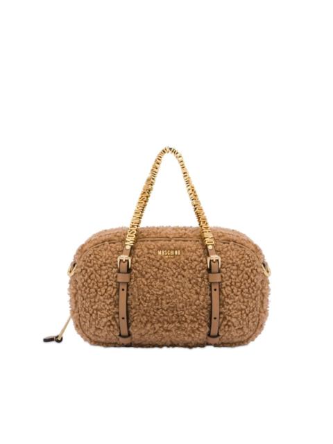 Moschino logo-lettering fleece tote bag