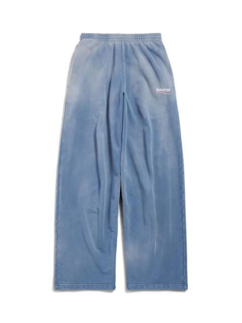 BALENCIAGA Men's Political Campaign Baggy Sweatpants in Faded Blue/white/red