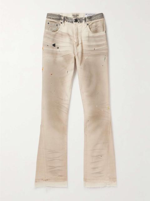Hollywood Flared Distressed Paint-Splattered Jeans