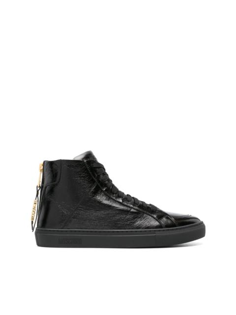 Moschino crinkled leather sneakers