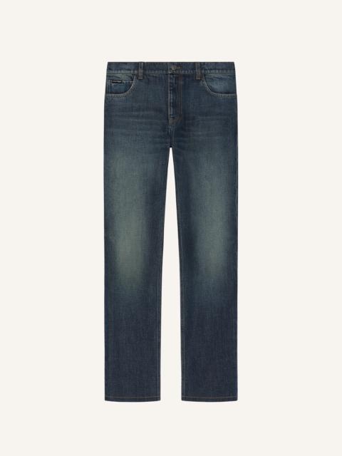 courrèges VINTAGE BLUE DENIM STRAIGHT PANTS
