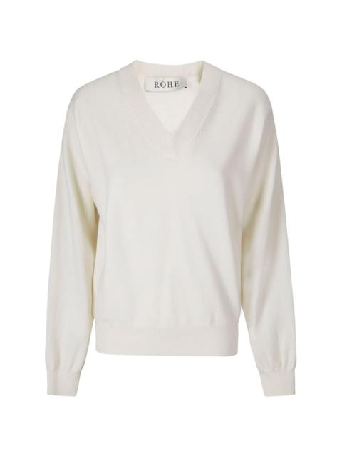 RÓHE ribbed V-neck jumper
