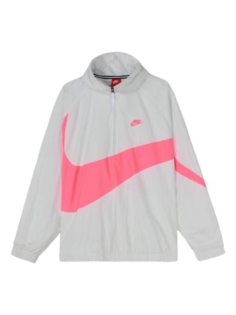 Nike Nike 큰 Swoosh 절반 지퍼 재킷 백색 AJ1404-122