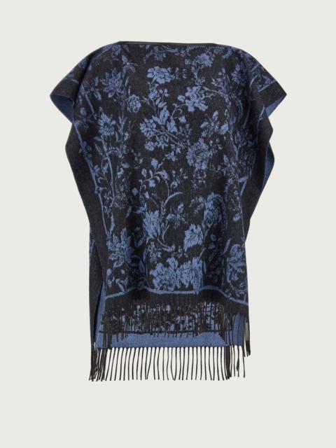 FERRAGAMO GIAGUARO PRINT PONCHO