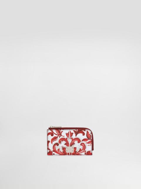 Dolce & Gabbana Majolica-print calfskin card holder