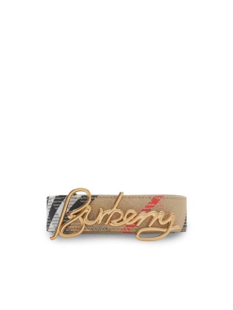 Burberry reversible check signature belt
