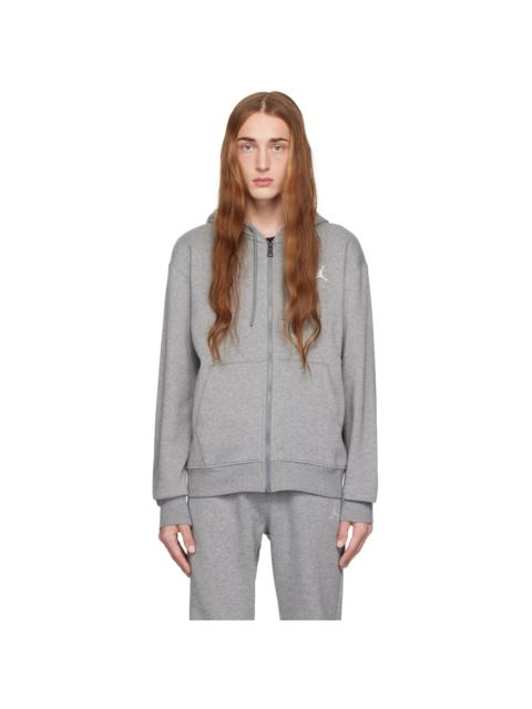 Jordan 회색 가득 차있 지퍼 Hoodie