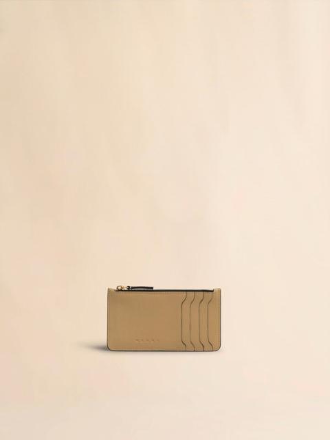 Marni BEIGE LEATHER CARD CASE