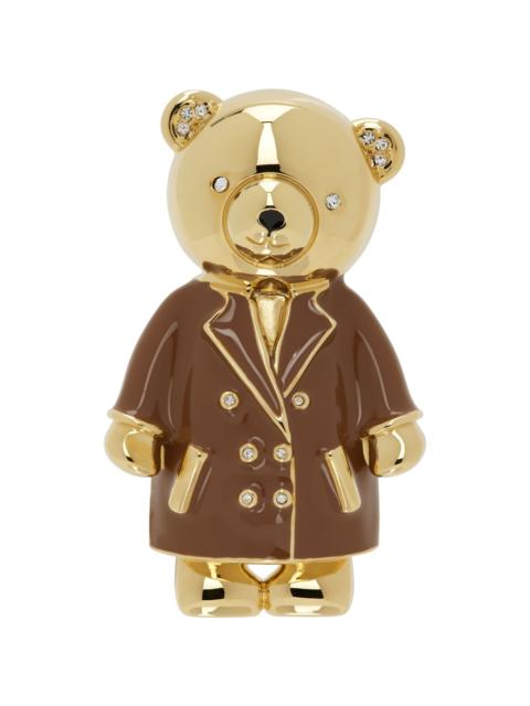 Max Mara Gold & Brown Teddy Bear Brooch