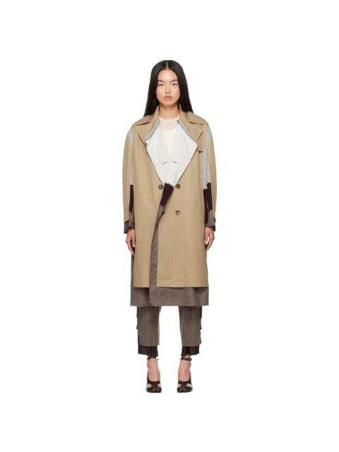 UNDERCOVER Beige Paneled Trench Coat