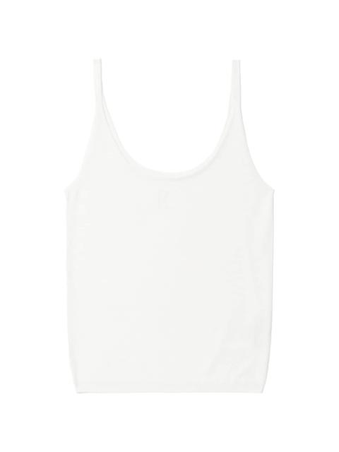 logo-perforated tank top