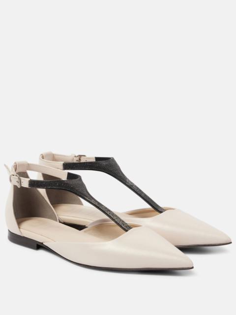 Brunello Cucinelli leather ballerinas