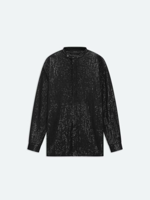TAB COLLAR COVERED SEQUIN SHIRT