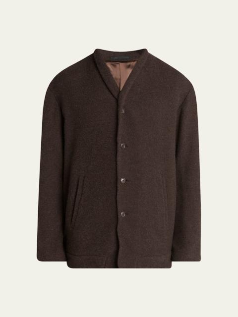 GIORGIO ARMANI Men's Slant-Pocket Cashmere and Wool Cardigan