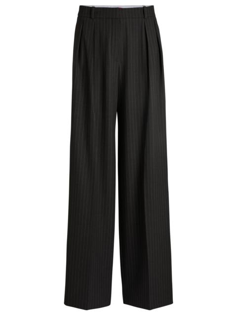 HUGO REGULAR-FIT TROUSERS IN PINSTRIPE STRETCH FABRIC