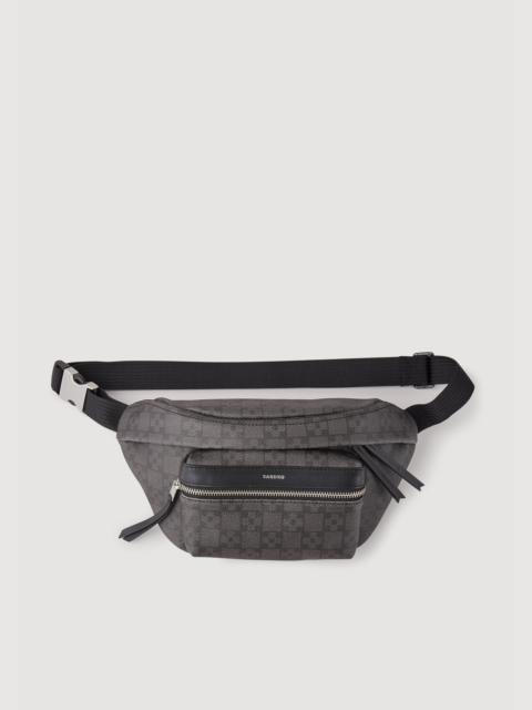 Sandro Square Cross coated canvas belt bag