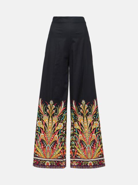 Etro Printed cotton-blend flared pants