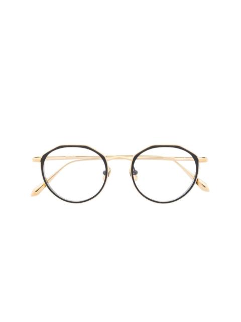 Cesar round-frame etched glasses