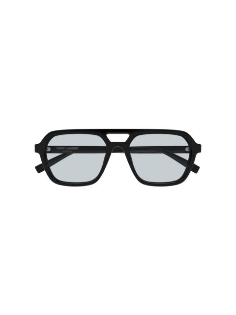 SAINT LAURENT Aviator-Frame Acetate Sunglasses black