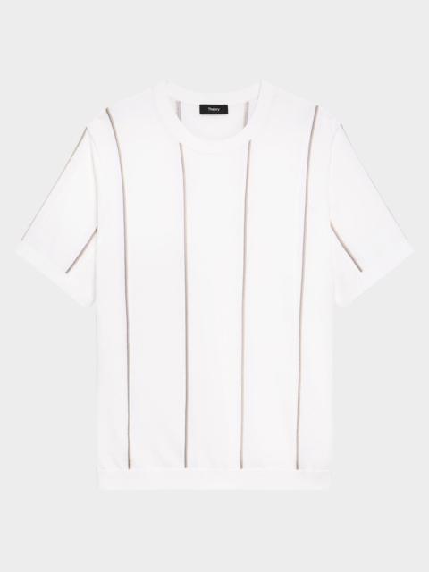 Men's Short-Sleeve Striped T-Shirt in Tactile Cotton