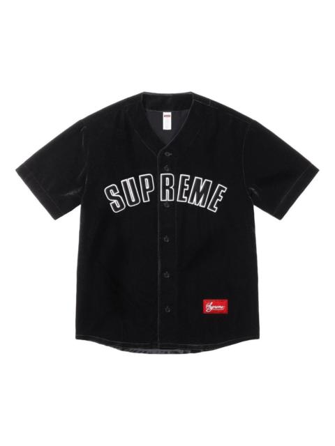 Supreme Supreme Velvet Baseball Jersey 'Black' SS25KN69-BLACK