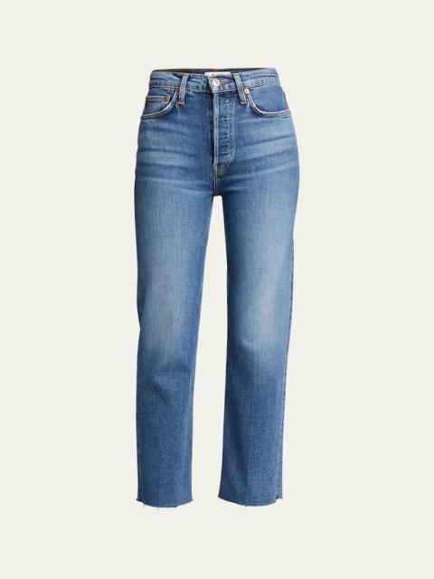 RE/DONE High-Rise Stovepipe Jeans with Raw-Edge Hem