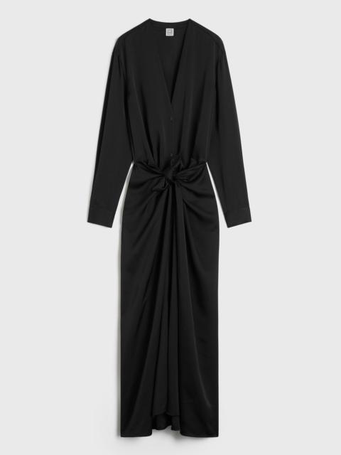 Totême Satin knot dress black