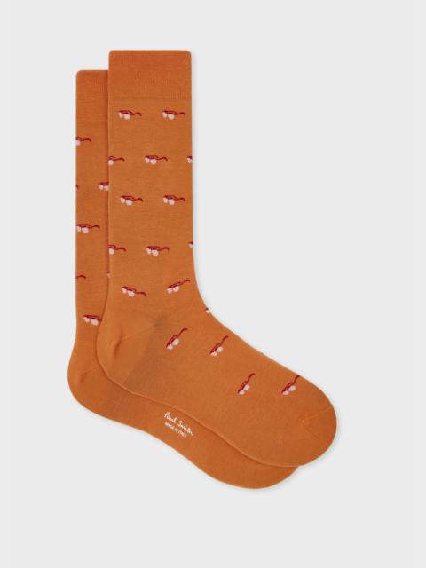 Paul Smith Orange 'Sunglasses' Socks