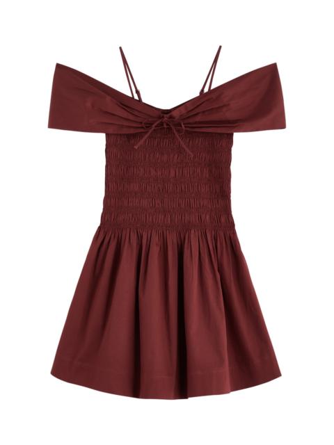 DAMSON MADDER. Damson Madder Esmerelda Smocked Cotton Mini Dress