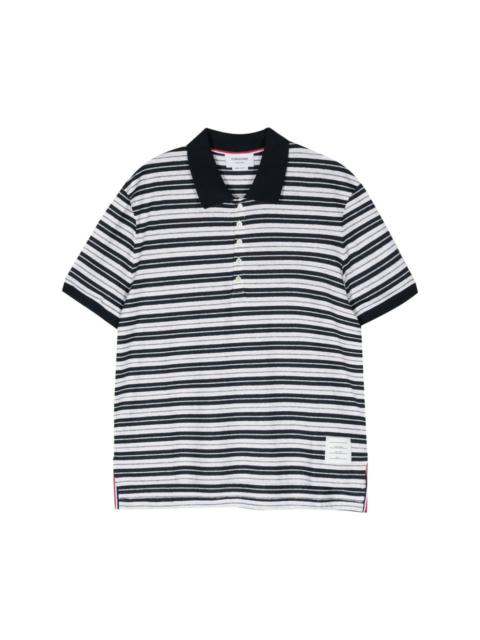logo-patch striped polo shirt