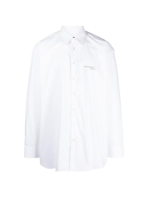 logo-embroidered long-sleeve shirt