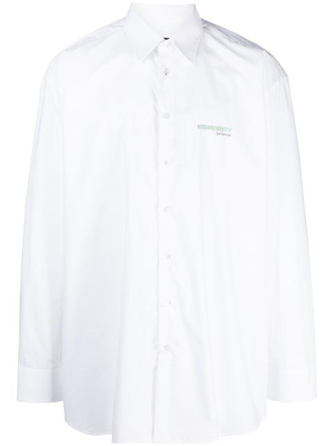 logo-embroidered long-sleeve shirt