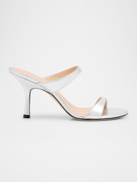Stuart Weitzman Nudist Metallic Dual-Band Slide Sandals