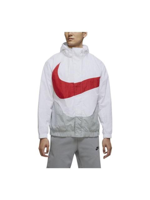 Nike Nike Large Swoosh Zipped Jackey 'White Red' DD5967-100
