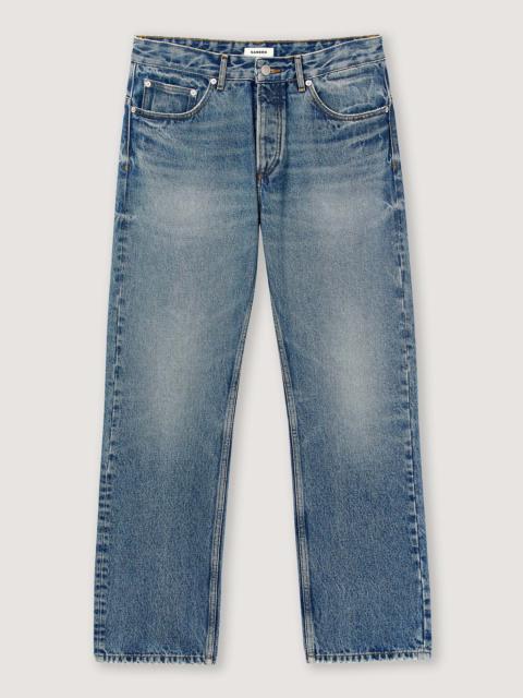 Sandro Faded straight-leg organic cotton jeans