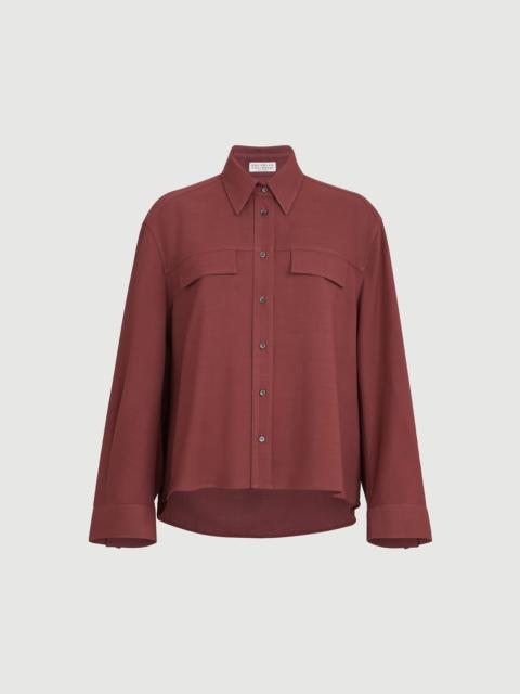 Brunello Cucinelli Virgin wool fluid twill cropped shirt