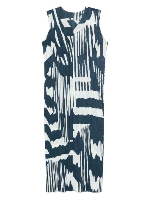 Pleats Please Issey Miyake abstract-print midi dress