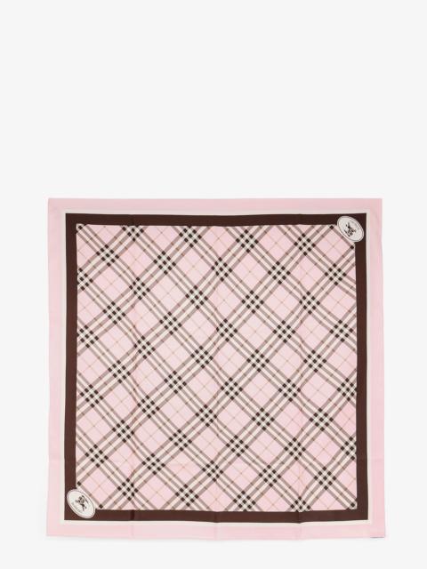 Burberry Silk Scarf With Burberry Check Motif