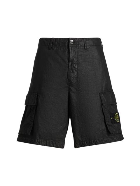 Stone Island Men's Waxed Cotton Cargo Shorts - Black