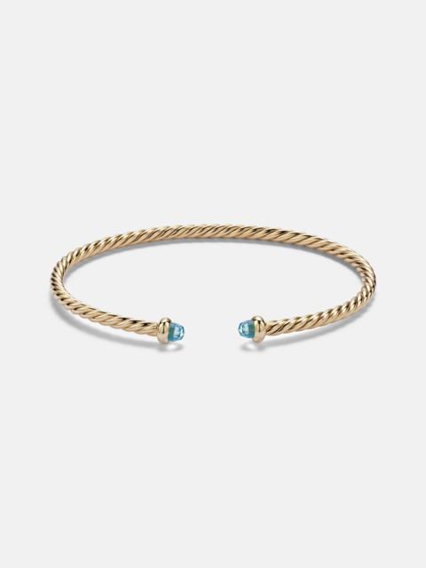 DAVID YURMAN Cablespira® Flex Micro 18kt gold cuff bracelet with topaz