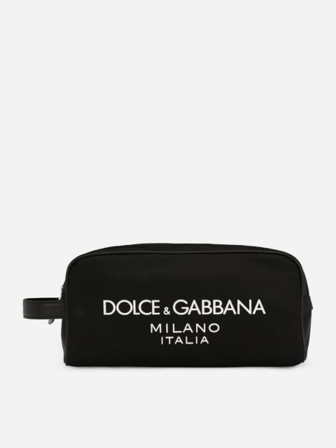 Dolce & Gabbana Nylon toiletry bag with rubberized logo