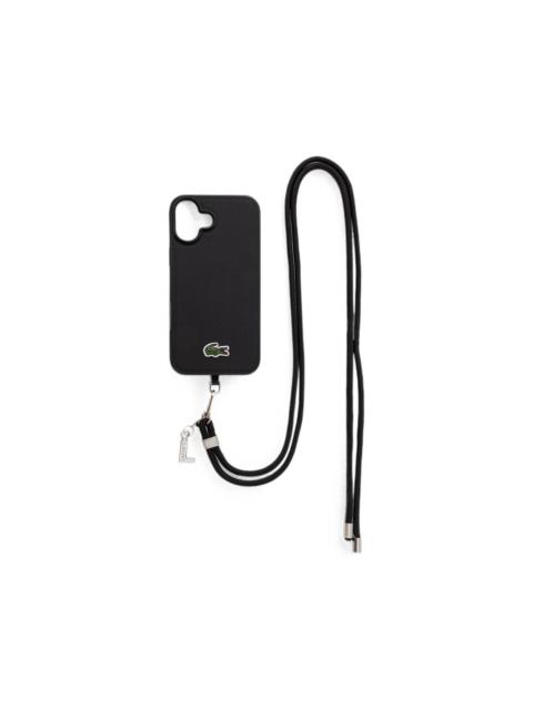 LACOSTE logo-patch lanyard iPhone 16 case