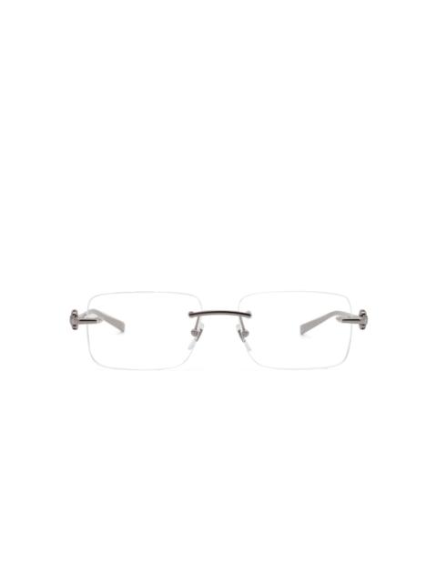 GUCCI logo-engraved rimless glasses