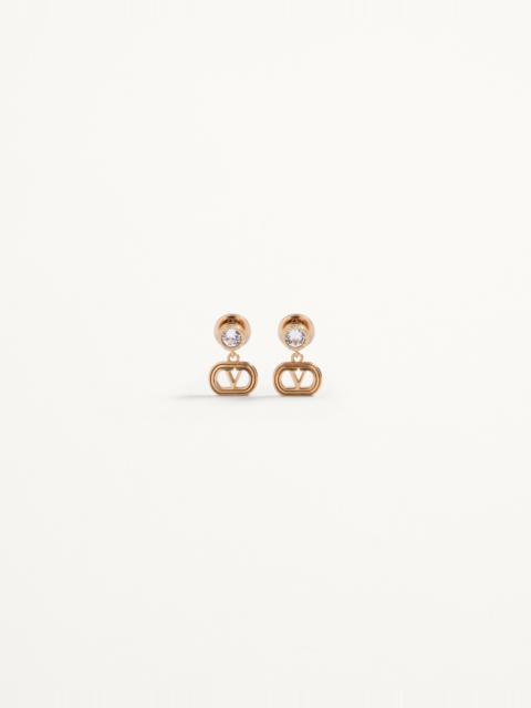 OVAL METAL EARRINGS WITH SWAROVSKI® CRYSTALS