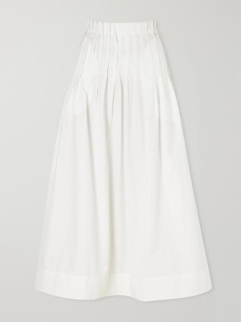 RÓHE Pleated Cotton-poplin Maxi Skirt
