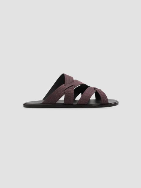 Manolo Blahnik Men's Marvin Leather Sandals - Dark Brown