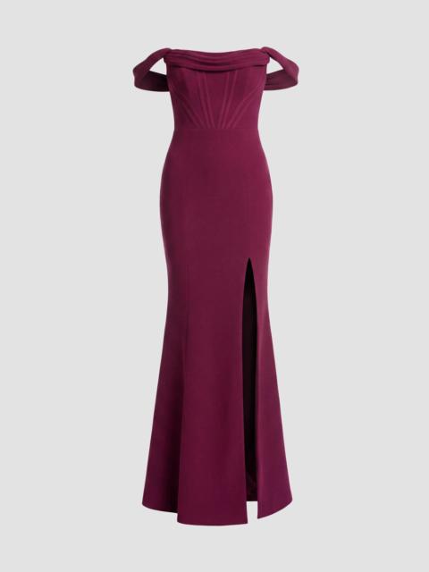 Dress The Population Women's Melania Bustier Mermaid Gown - Dark Cherry